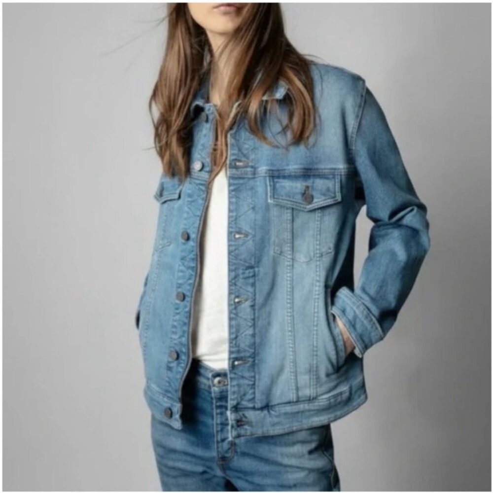 NWT ZADIG & VOLTAIRE KASE HOPE DENIM JACKET LIGHT BLUE SIZE SMALL - Picture 3 of 12